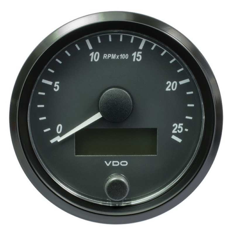 VDO SingleViu Tachometer 2.500 RPM Black 80mm